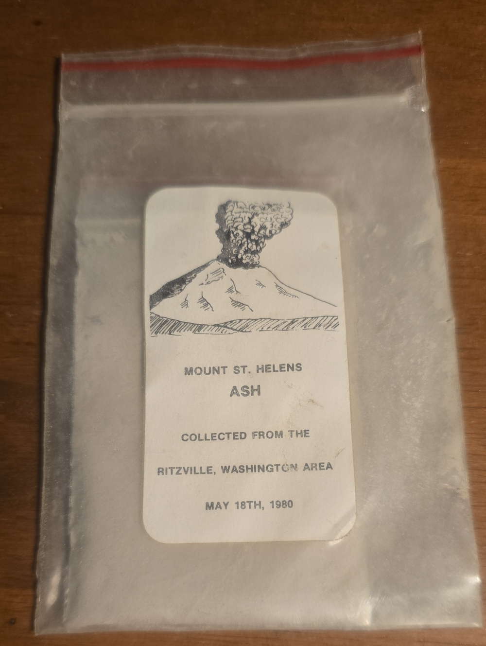 Mount St. Helens Ash Collectible Packet - White